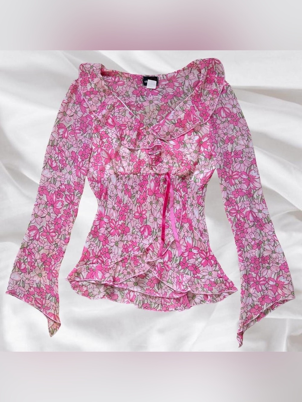 ‼️SOLD‼️Pink Floral Frilly Fairy Blouse